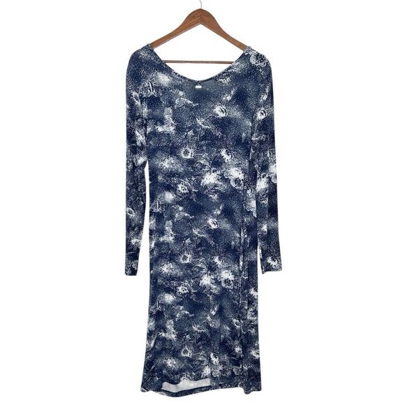 Escada Sport Blue Faux Wrap Midi Dress Blue Print Size 42 - Picture 3 of 11